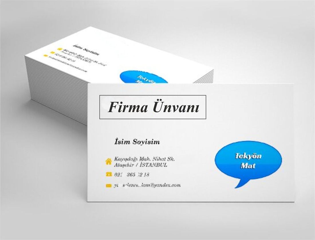 Beyaz zemin üzerine kurumsal kartvizit baskı örneği